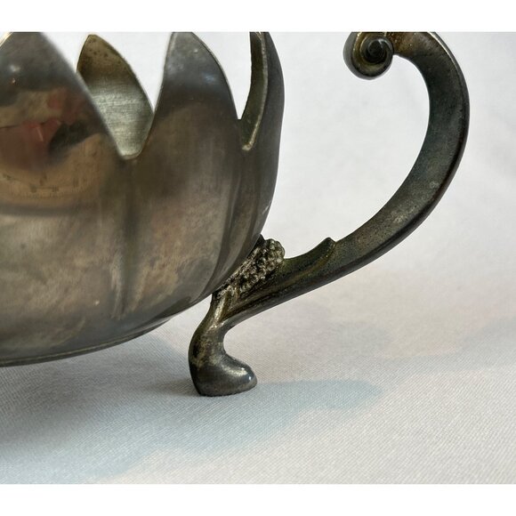 Vintage Silver Plated Lotus Flower Bowl 3-Candle Holder - Picture 6 of 12